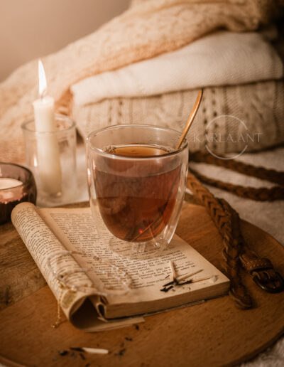 Fotografia produktowa szklanka termiczna na herbatę, vintage